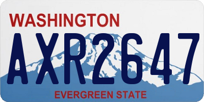 WA license plate AXR2647