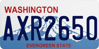 WA license plate AXR2650