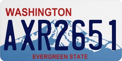 WA license plate AXR2651