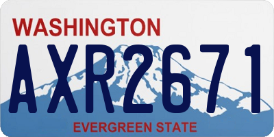 WA license plate AXR2671