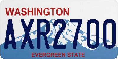 WA license plate AXR2700