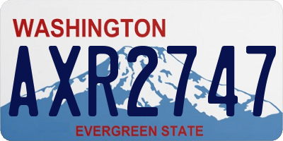 WA license plate AXR2747