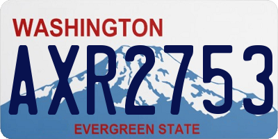 WA license plate AXR2753