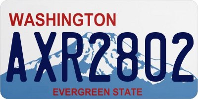 WA license plate AXR2802