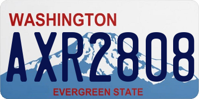 WA license plate AXR2808