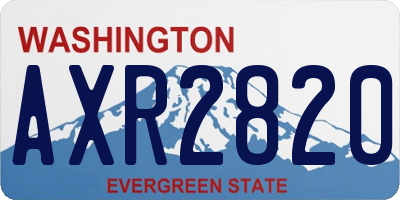 WA license plate AXR2820