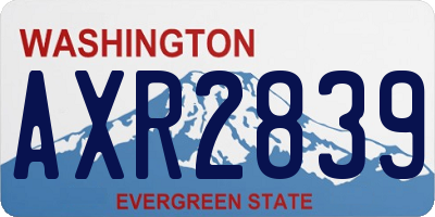WA license plate AXR2839