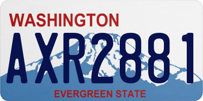 WA license plate AXR2881