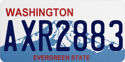 WA license plate AXR2883