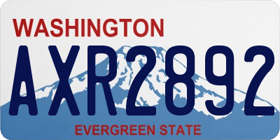 WA license plate AXR2892
