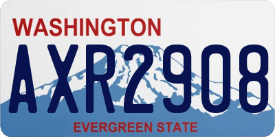 WA license plate AXR2908