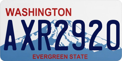WA license plate AXR2920