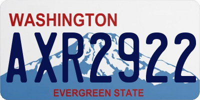 WA license plate AXR2922