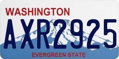 WA license plate AXR2925