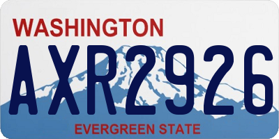 WA license plate AXR2926