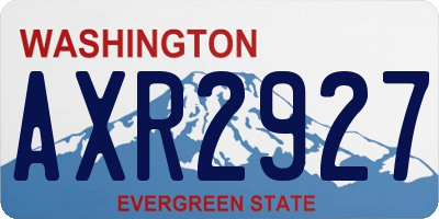 WA license plate AXR2927