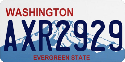 WA license plate AXR2929
