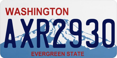 WA license plate AXR2930