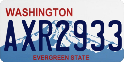 WA license plate AXR2933