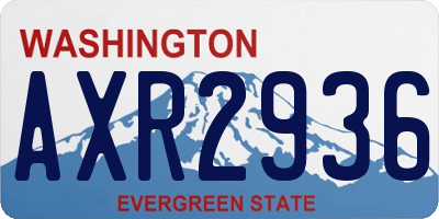 WA license plate AXR2936