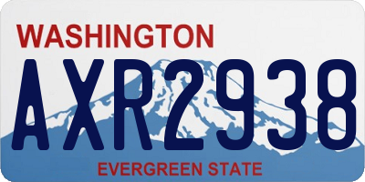 WA license plate AXR2938