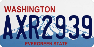 WA license plate AXR2939