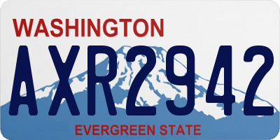 WA license plate AXR2942