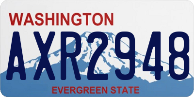 WA license plate AXR2948