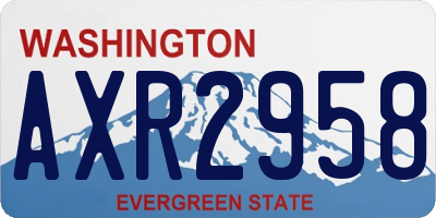 WA license plate AXR2958