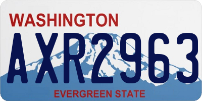 WA license plate AXR2963