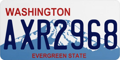 WA license plate AXR2968