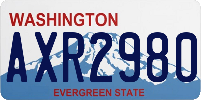 WA license plate AXR2980