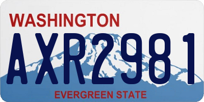 WA license plate AXR2981