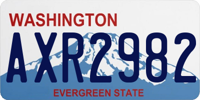 WA license plate AXR2982