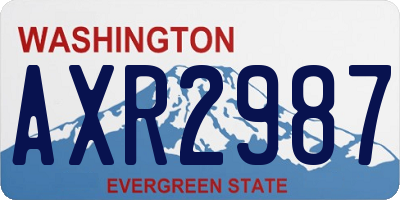 WA license plate AXR2987