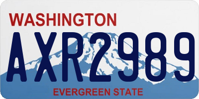 WA license plate AXR2989