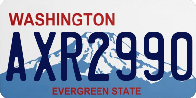 WA license plate AXR2990