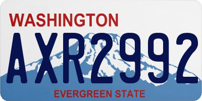 WA license plate AXR2992