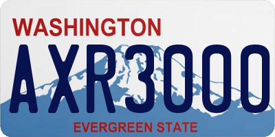 WA license plate AXR3000
