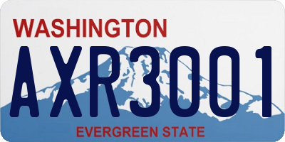 WA license plate AXR3001