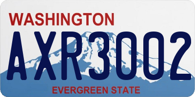 WA license plate AXR3002
