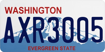 WA license plate AXR3005