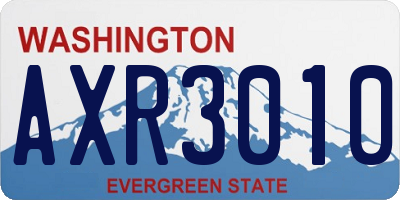 WA license plate AXR3010