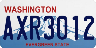 WA license plate AXR3012