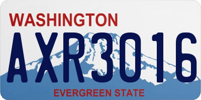 WA license plate AXR3016