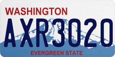 WA license plate AXR3020