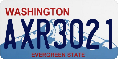WA license plate AXR3021