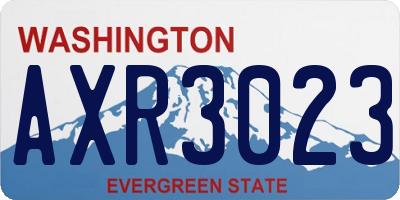 WA license plate AXR3023