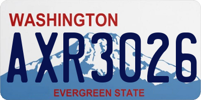 WA license plate AXR3026