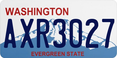 WA license plate AXR3027